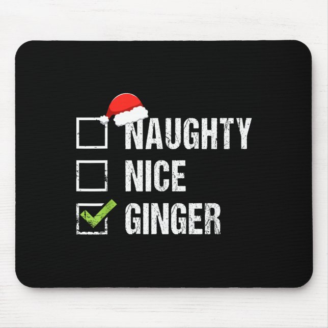 Mousepad Safado Bom Ginger Redhead Chapéu de Papai Noel Nat (Frente)