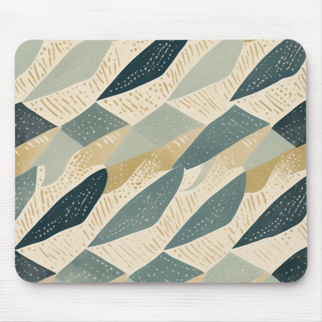 Mousepad Sage Coastal Batik Parang Geométrico Inspirado (Frente)