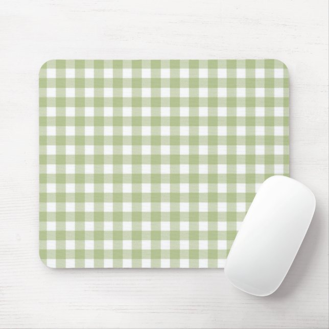 Mousepad Sage e White Gingham (Com mouse)