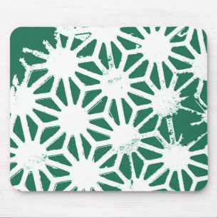 Mousepad Sage green and white geometric pattern
