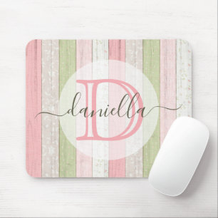 Mousepad Sage Russo Verde e Madeira Floral Rosa Personaliza