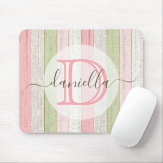 Mousepad Sage Russo Verde e Madeira Floral Rosa Personaliza