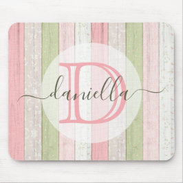Mousepad Sage Russo Verde e Madeira Floral Rosa Personaliza