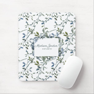 Mousepad Sage Silver Green Floral