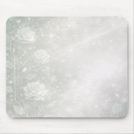 Mousepad Sage suave e florais brancas esmaltadas é um desig