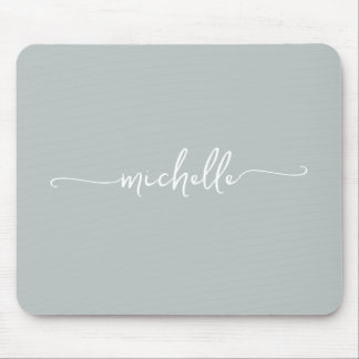 Mousepad Sage Verde Simples Feminino Nome Monograma Persona