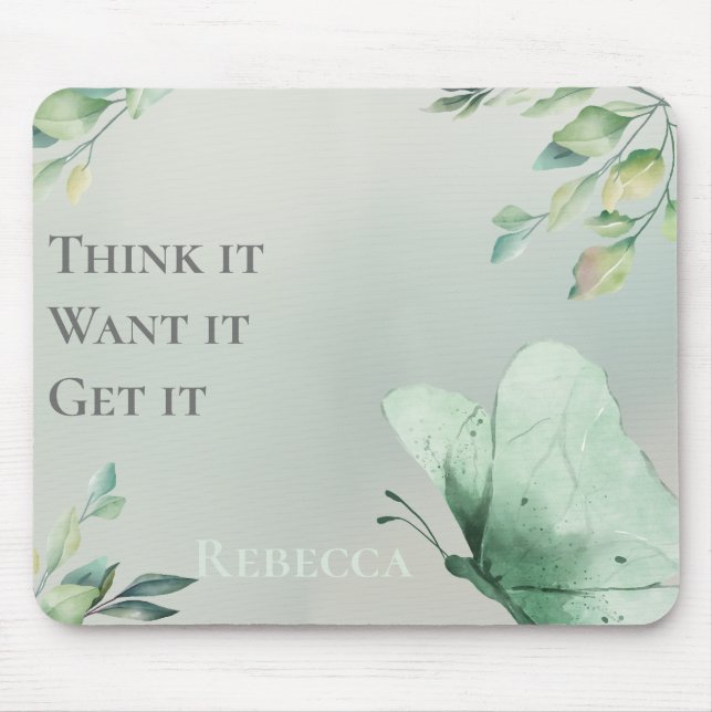 Mousepad Sage Watercolor Motivational Personalized  (Frente)