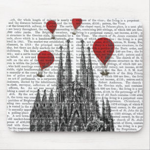 Mousepad Sagrada Família e Balões de Ar Quente Vermelho