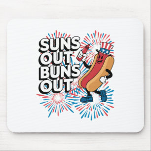 Mousepad Sai Fogueira Fora Engraçada 4 De Julho Hot Dog Pat
