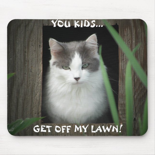 Mousepad Saia do meme do meu gato-do-jardim (Frente)