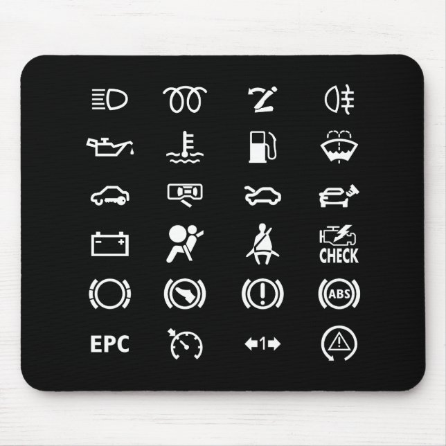 Mousepad Saiba seus sinais de aviso (o preto) (Frente)