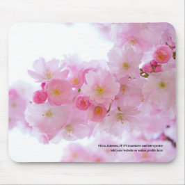 Mousepad Sakura cherry floresce rosa tradutor japonês
