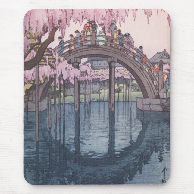Mousepad Sakura Flor de Cerejeira, Ponte do Rio Kameido Jap (Frente)