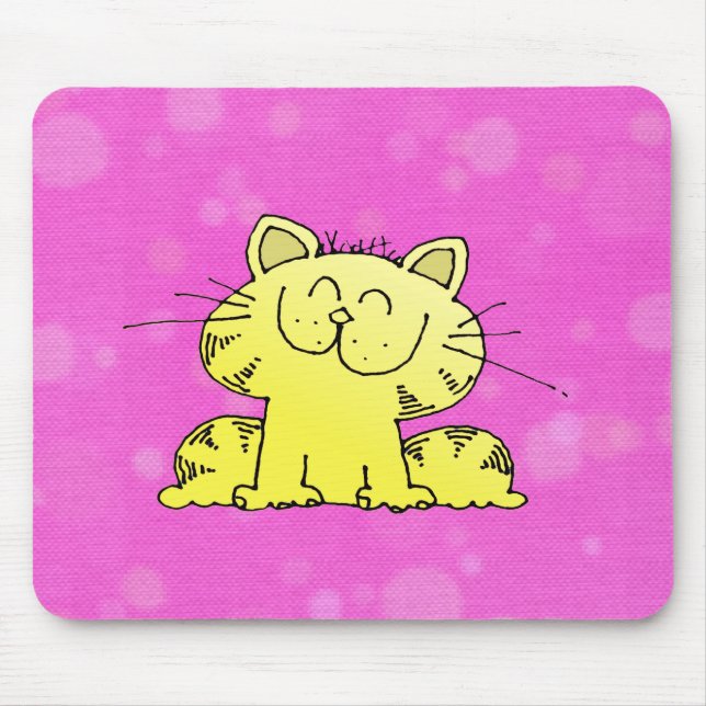 Mousepad Sala bonito do rosa do gatinho (Frente)