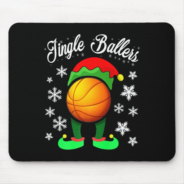 Mousepad Sala de Grupo Familiar de Basquete Elf de Natal (Frente)