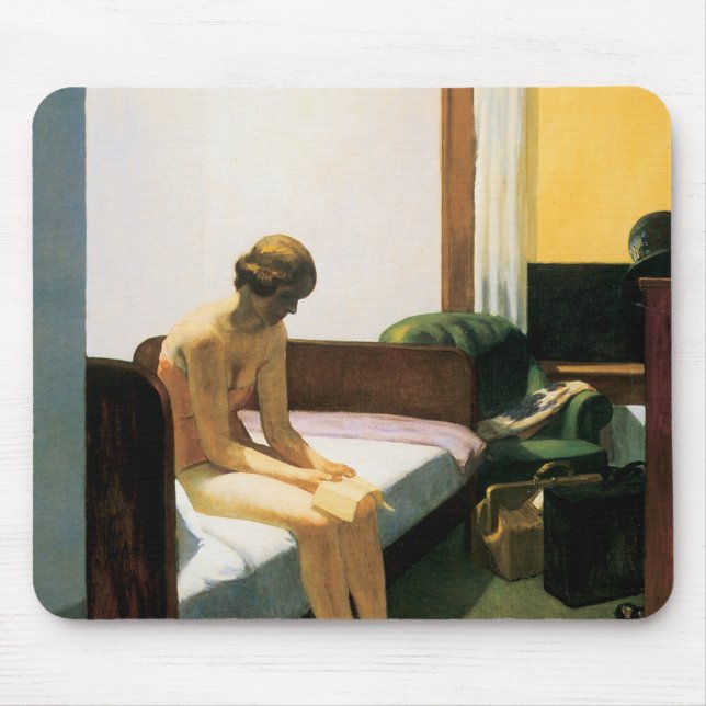 Mousepad Sala de hotel de Edward Hopper (Frente)