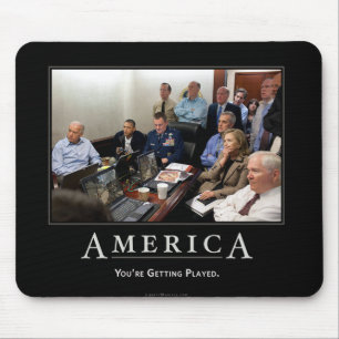 Mousepad Sala de situação Demotivational de Obama Mouspad