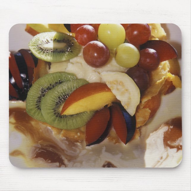 Mousepad Salada de frutas com sorvete. (Frente)