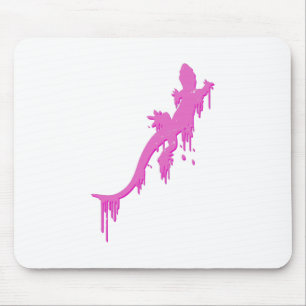 Mousepad Salamandra Cor-De-Rosa Distante Com Pó De Tinta