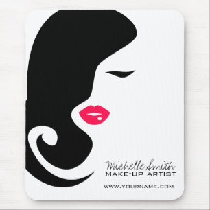 Mousepad Salão de Bela Negra Silhouette Mínimalista
