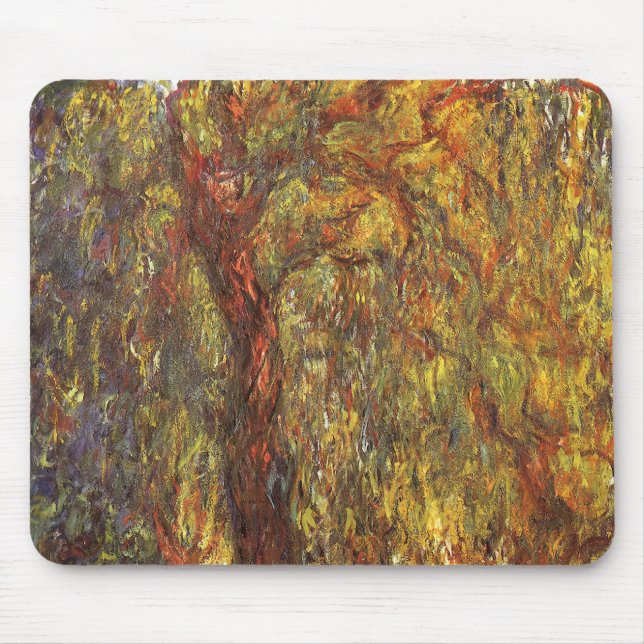 Mousepad Salgueiro Chorão de Claude Monet, Arte Fina Antiga (Frente)