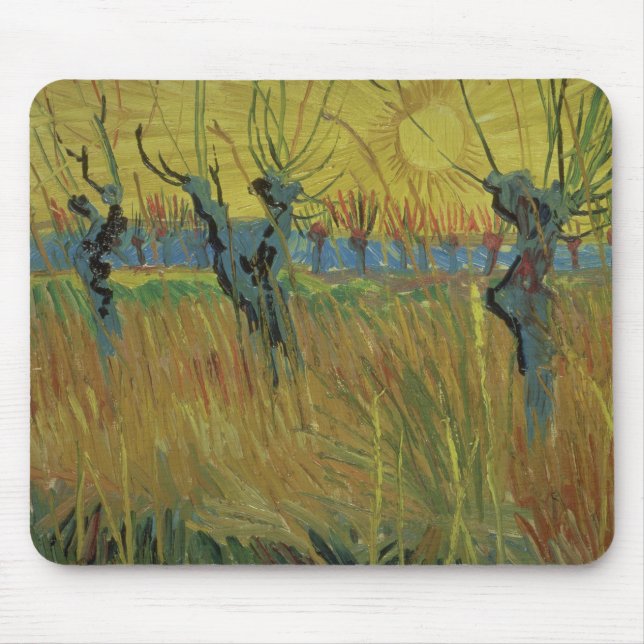 Mousepad Salgueiros Pollarded | de Vincent van Gogh, ajuste (Frente)