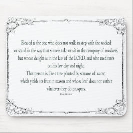 Mousepad Salm 1 Art - Abençoado, Direito, com Design Floral