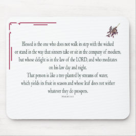 Mousepad Salm 1 Art - Abençoado, Direito, com Design Floral