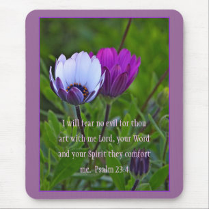 Mousepad Salm 23:4 Flores Roxas