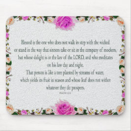 Mousepad Salmo 1. Floral Colorida de Pintura a Óleo, Lei de