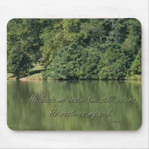 Mousepad Salmo 23 Ele me leva ao lado das águas calmas