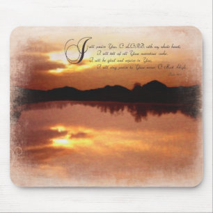 Mousepad Salmos & pôr do sol, verso Inspirationals da