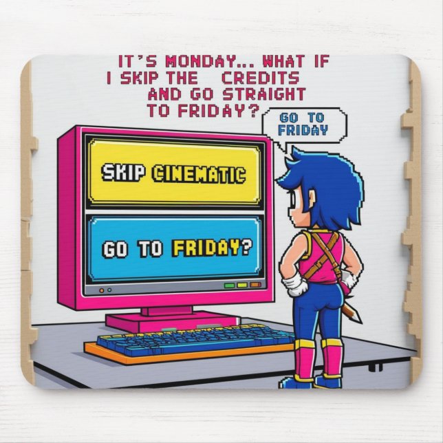 Mousepad Saltar créditos hasta el viernes (Frente)