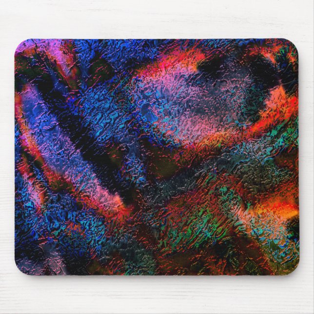 Mousepad Salto azul de cobalto com textura vermelha quente  (Frente)