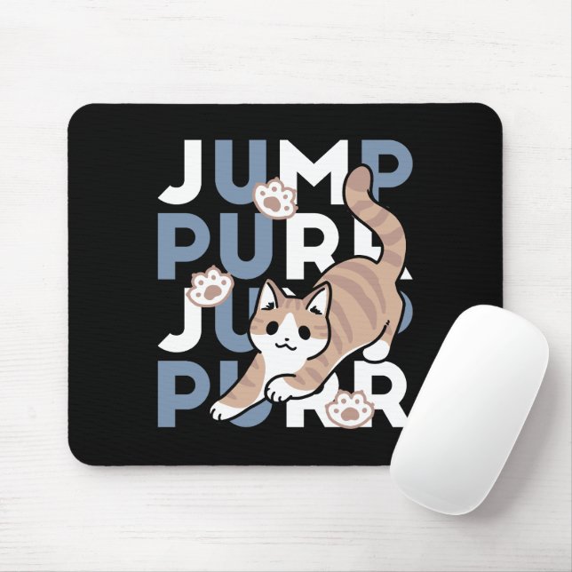 Mousepad Salto Purr de Salto: Design de Gato Reproduzível c (Com mouse)