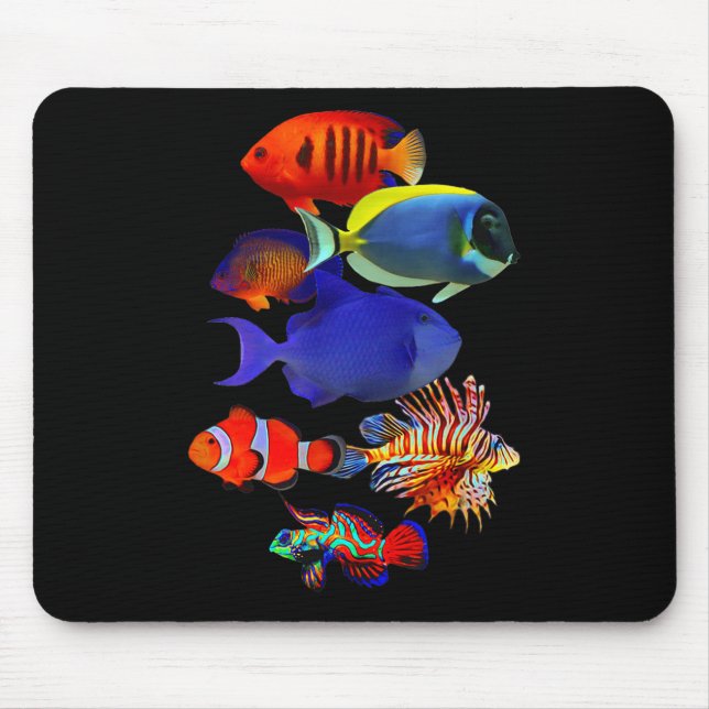Mousepad Saltwater Reef Fish Tank Lovers Trigger Fish Manda (Frente)