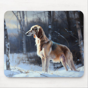 Mousepad Saluki Deixe-o nevar no Natal