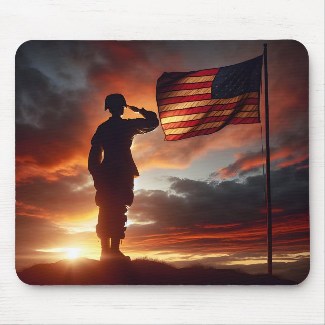Mousepad Saluting American Soldier (Frente)