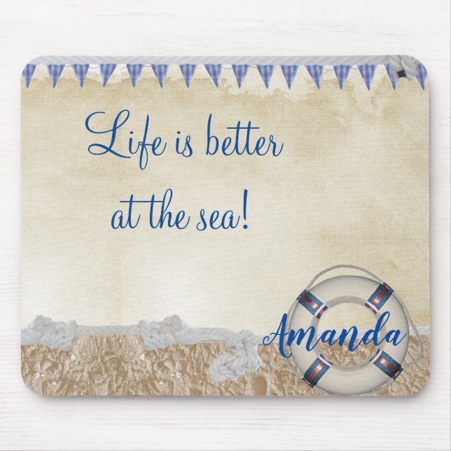 Mousepad Salva-vidas na areia (Frente)