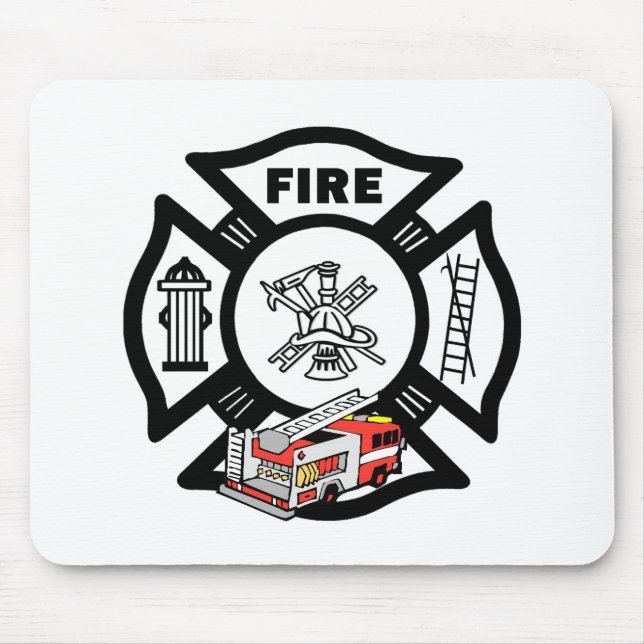 Mousepad Salvamento vermelho da viatura de incêndio (Frente)