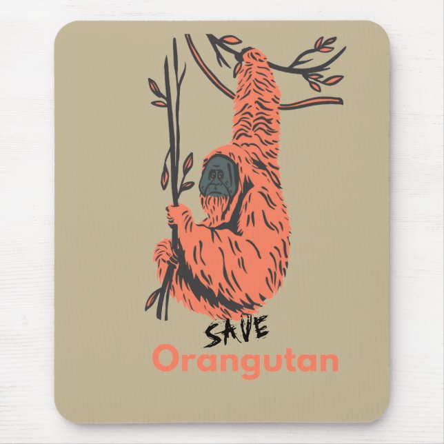 Mousepad Salvar orangotango (Frente)