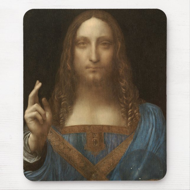 Mousepad Salvator Mundi de Leonardo da Vinci (Jesus Cristo) (Frente)
