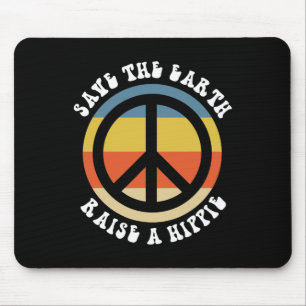 Mousepad Salve a Terra Levanta um Hippie 50º Aniversário Te