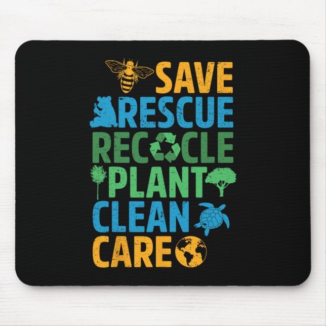 Mousepad Salve Abelhas Salvando Animais Reciclar Plastict E (Frente)