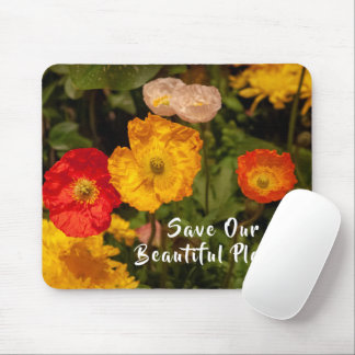 Mousepad Salve nosso belo planeta Flores Bonito