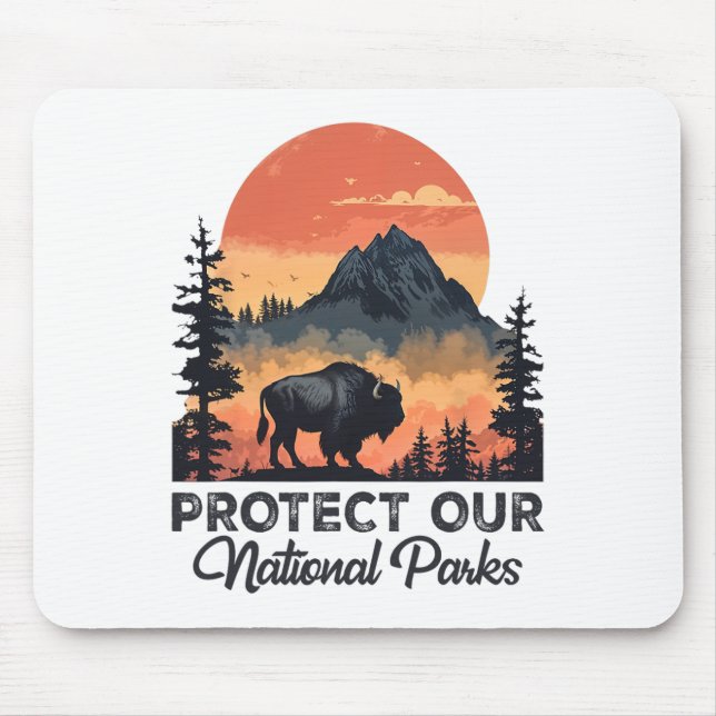 Mousepad Salve nossos parques nacionais resistem ao serviço (Frente)