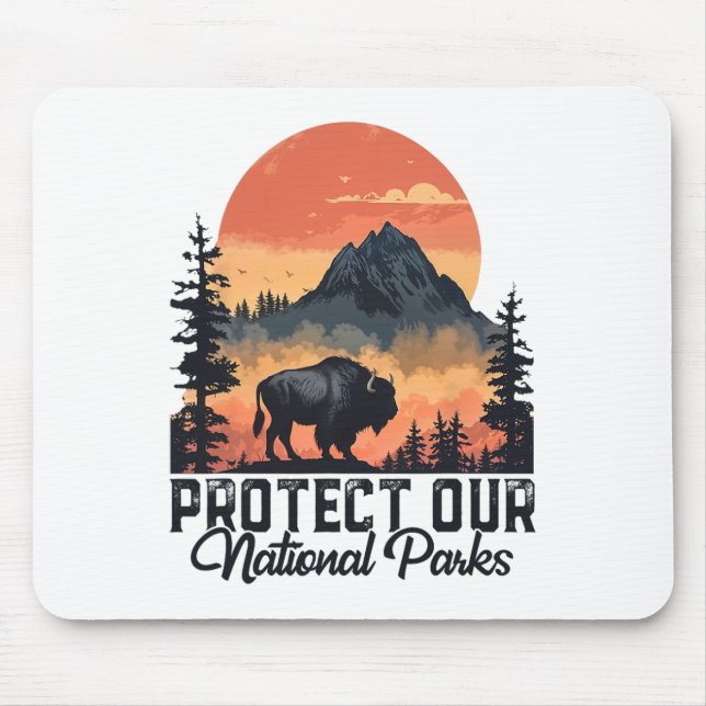Mousepad Salve nossos parques nacionais resistem ao serviço (Frente)