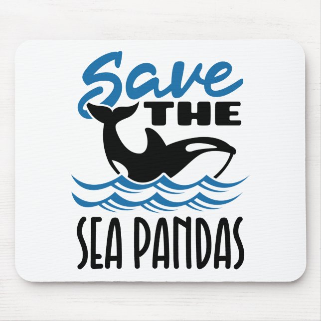 Mousepad Salve o mar Baleias Matadoras Pandas Orca (Frente)