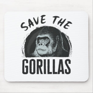 Mousepad Salve os Gorilas Gorilla Ameaçados de Extinção
