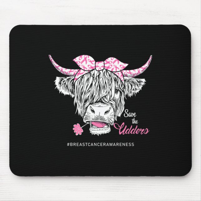 Mousepad Salve Os Udders Obtenha Consciência Do Cancer Da V (Frente)